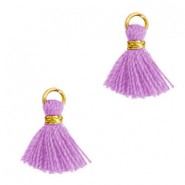 Mini Kwastje Ibiza style 1cm Gold-paisley purple